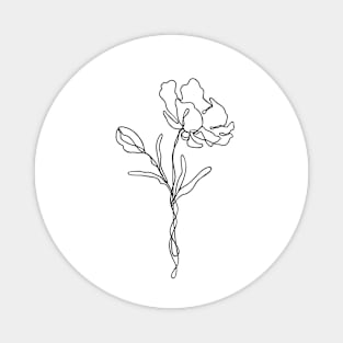 Wildflower Line Art | Floral Botanical Minimalist Lineart Magnet